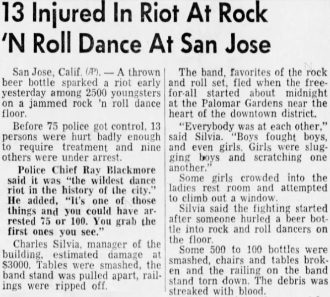 1956 Fats Domino Riot At San Jose (New Article)