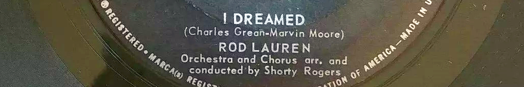 Rod Lauren - I Dreamed (Record Label Image)